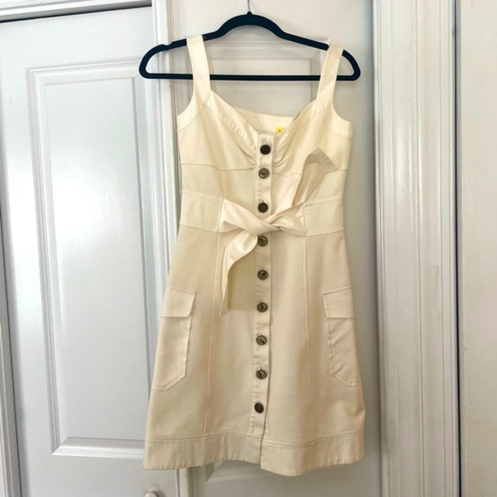 Vintage DVF Diane von Furstenburg ivory cream button front Sosie dress EUC